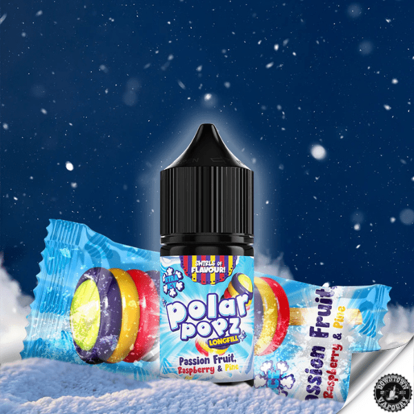 Vapology Polar Popz - Passion Fruit, Raspberry & Pine Xtra Long Fill 30ml